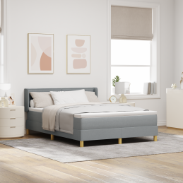 Boxspringbett in Hellgrau...