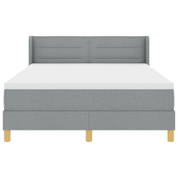 Boxspringbett in Hellgrau...