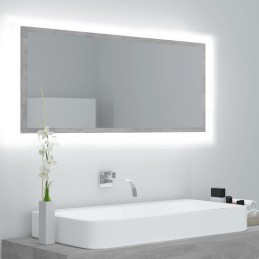 LED-Badspiegel Betongrau...