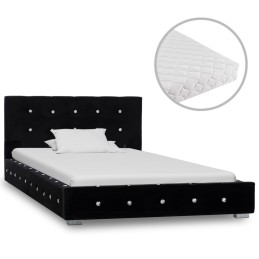 Bett mit Matratze Schwarz...